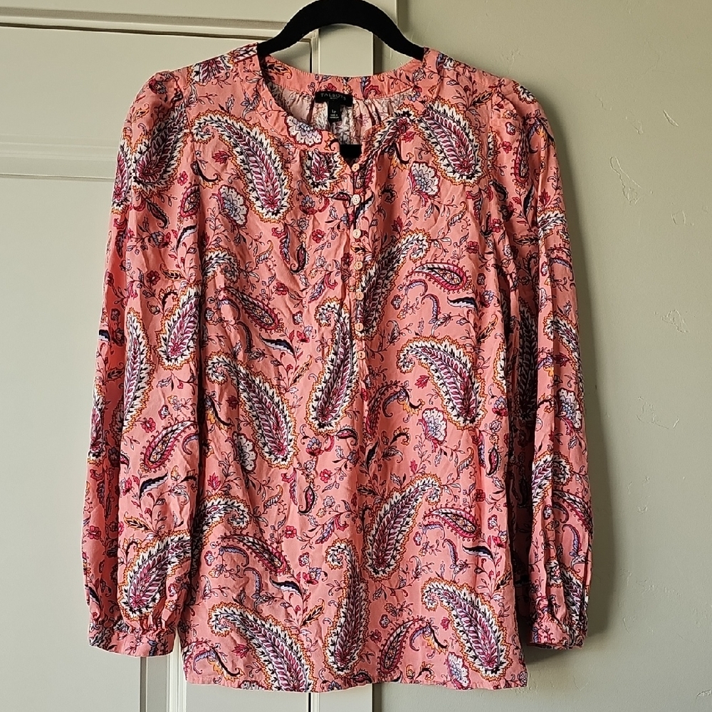 Talbots Peach Paisley Blouse